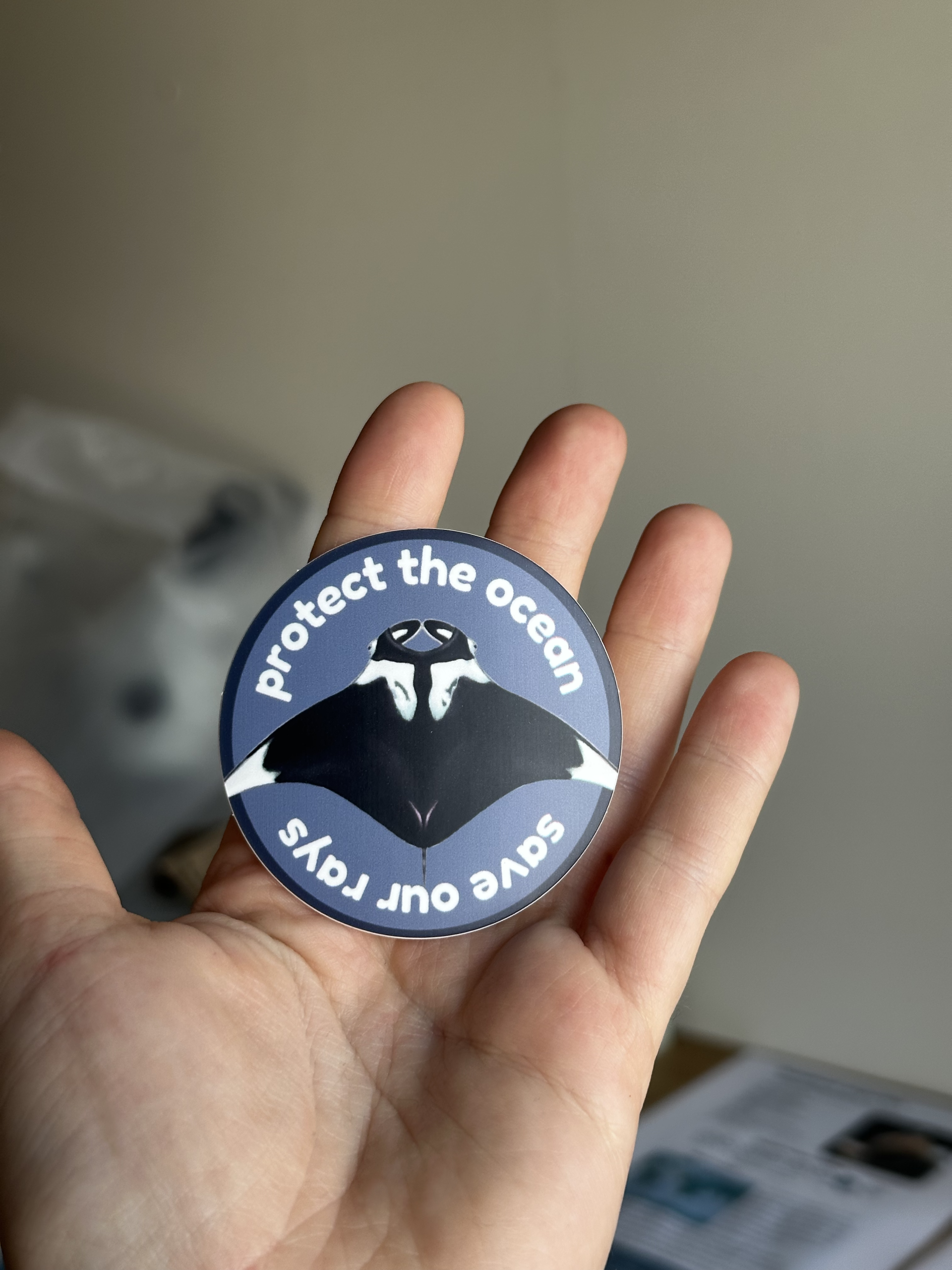 Manta Ray Vinyl Sticker| Waterproof Ocean Sticker | Save the Ocean Decal